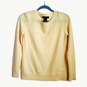 TAHARI 100% 2-Ply Cashmere Crewneck Sweater – Sunny Yellow – Size S